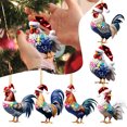 thumbnail image 2 of Colgantes de árbol de Navidad con dibujos de gallos de acrílico en 2D, bonitos adornos colgantes para sombreros de Navidad, regalos de Navidad, decoración para fiestas y el hogar, 2 of 5