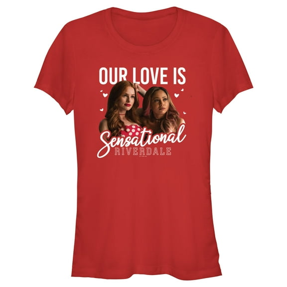 Junior's Riverdale Cheryl and Tori Sensational Love Graphic Tee Red X Large