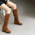 thumbnail image 2 of Luxalzxs Women's Inner Booster Belt Buckle Round Toe Boot Winter Non-Slip Warm Thign High Boots, 2 of 5