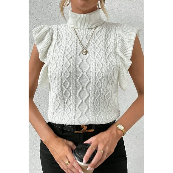 a.Jesdani Essential White Turtle Neck Sweater - Timeless Elegance for Every Woman!