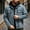 Navy, variant on Men's Faux Two Piece Hooded Denim Trucker Jacket Lapel Collar Dual Chest Flap Pockets Button Down Distressed Casual Street Outerwear Navy M