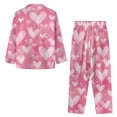 thumbnail image 2 of Renewold Casual Winter Pajama Set for Valentine's Day Gifts 2 Pieces Breathable Women Button Sleepwear Long Sleeve Top & Elastic Waist Pants Size XL Softness Pullover Nightwear, 2 of 6