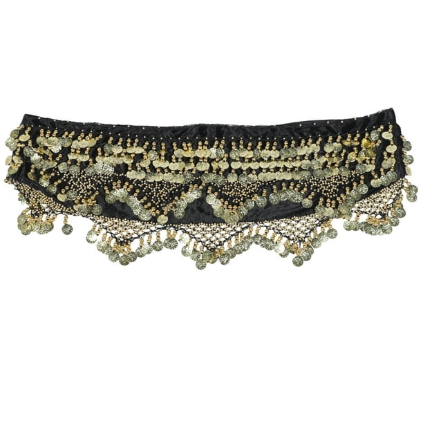 KAKOWELY Pañuelo de cadera para danza del vientre para mujer, falda de danza del vientre, falda de monedas, atuendo de danza del vientre