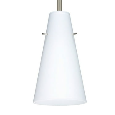 1TT-412407-SN-Besa Lighting-Cierro - 1 Light Stem Pendant In Contemporary Style-9.38 Inches Tall and 5.74 Inches Wide-Satin Nickel Finish-Opal Matte