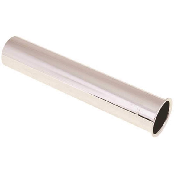 DURAPRO 161126 1-1/2 x 8" Brass Straight Tailpiece, Chrome-Plated, 17 Gauge