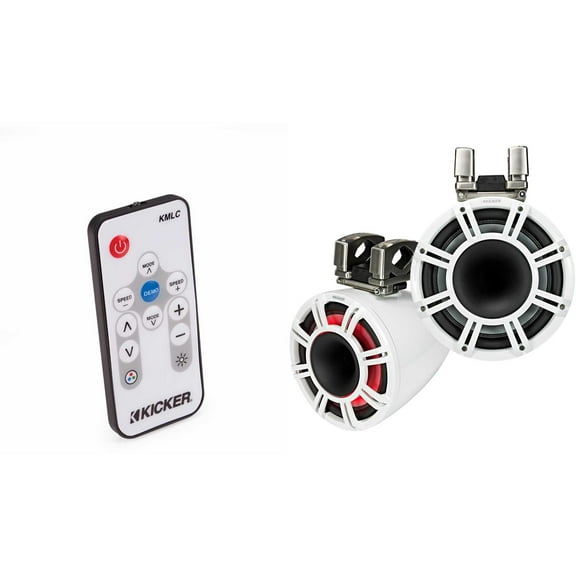 Kicker KMTC114W KMTC11 11" Horn- Loaded Tower System Pair 4-Ohm WHITE ( Includes LED Remote )