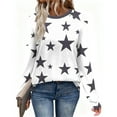 thumbnail image 5 of Stars Tees for Women Full Printed Tops Clothing Crewneck Long Sleeve Pullover Classic-Fit Tees Casual Soft Outfits Spring Fall Clothes Fashion Shirts, 5 of 8