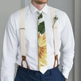 thumbnail image 3 of Summer Bloom Sunflower Tie - Elegant Boho Wedding & Business Necktie for Men, 3 of 5