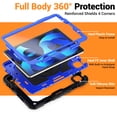 thumbnail image 5 of for iPad Air 5th/4th Generation 10.9 inch 2022/2020 Case, 360 Rotating Shockproof Cover with Stand, Handle, Shoulder Strap, Dark Blue Panel, 5 of 7