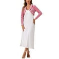 thumbnail image 2 of INSPIRE CHIC Boléro Court en Velours à Col à Revers Ouvert à Manches Longues pour Femme Rose G, 2 of 4