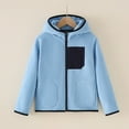 thumbnail image 2 of Kogui Girls Hooded Fleece Jacket Girls Full Zip Soft Polar Fleece Jacket Outerwear Coat with Pockets Size 9-10 (Blue,9-10 Years), 2 of 8