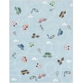 thumbnail image 2 of Well Woven Kids Rugs Traffic Modern Blue Printed Distressed Machine Washable 6' x 9' Area Rug, 2 of 7