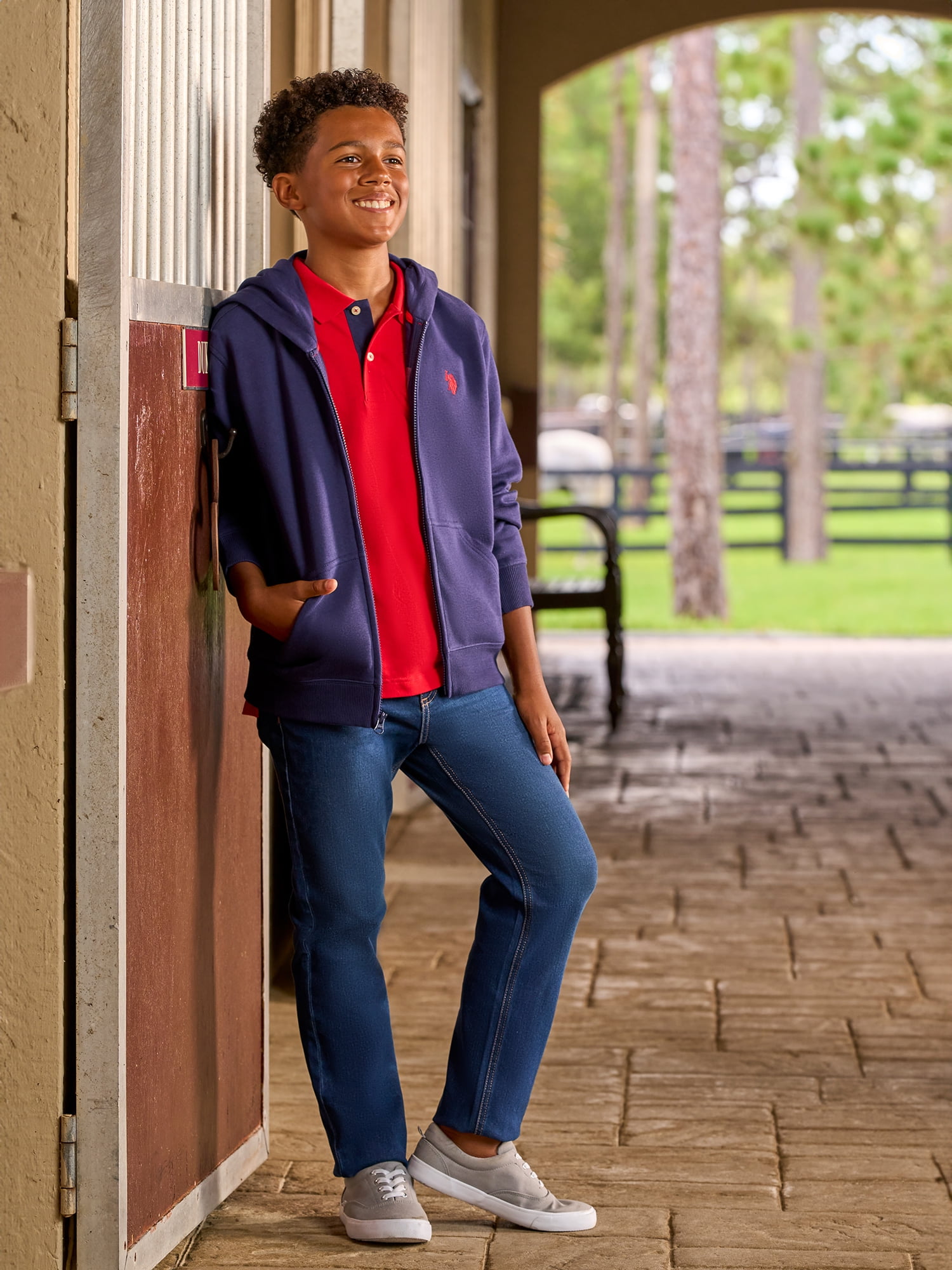 U.S. Polo Assn. Boys Short Sleeve Pique Polo Shirt, Sizes 4