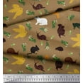 thumbnail image 2 of Soimoi Moss Georgette Fabric Bird,Squirrel & Rabbit Animal Decor Fabric Printed Yard 42 Inch Wide, 2 of 3