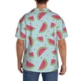 thumbnail image 5 of Xecao offers the Watermelon for Men's Casual Short-sleeved Shirt, a button-up collared shirt with a pocket, perfect for beach vacations and yacht travel in the Medium size., 5 of 7