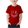 thumbnail image 3 of Crunowin Graphic Print Tee for Boys (3-16), Casual Short Sleeve Pullover Tops Summer Crew Neck T-shirts Red 11-12Years, 3 of 6