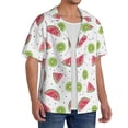 thumbnail image 2 of Pofeuu Watermelon And Kiwi Print Mens Casual Short Sleeve Shirts Beach Summer Spread Collar Pocket Tops Men's Casual Short-sleeved Shirt-3X-Large, 2 of 5