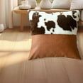 thumbnail image 5 of PureCasa Cow Pattern Decorative Throw Pillowcase, Polyester Bedside Pillow Cases Cushion Cover for Car Bed Sofa Couch, Solid Color Modern Home Decor for Living Room Bedroom, 18"x18", 1PC, B, 5 of 7