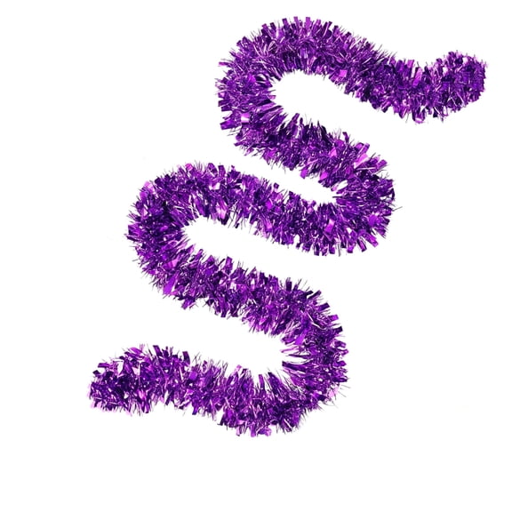 Dvumao 78.7 Inch Purple Halloween Tinsels Garland Metallic Shiny Fringe Streamer Decorative Color Strip for Tree Fireplace Mantel Indoor Outdoor Decor