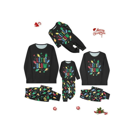 

Gwiyeopda Christmas Matching Family Pajamas Printed Long Sleeve Tops Pants Holiday Sleepwear Loungewear PJ s