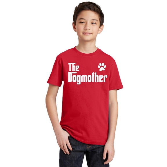 The Dogmother Dog Lovers Mother's Day Youth T-shirt, Youth XL, Red