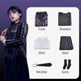 thumbnail image 2 of Traje de heroína de la familia Wednesday Addams, uniforme escolar para niñas, disfraz de cosplay S Ehuebsd libre de BPA, 2 of 4