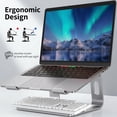 thumbnail image 3 of Laptop Stand for Desk: Ergonomic Computer Riser Compatible with MacBook Air, Pro, Dell, HP and All 10-16" Laptops, Metal Holder Office Desk Accessories, 3 of 5