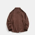 thumbnail image 3 of safuny Men's Fashion Jackets Outwear Turn Down Collar Sweatshirts Cotton Loose Corduroy Shirts Pockets Big&Tall Long Sleeve Workout Tops Fall Winter Casual Button Brown XXL, 3 of 3