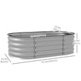thumbnail image 3 of Outsunny Galvanized Raised Garden Bed Planter Box, 3.4 x 2 x 1ft, Silver, 3 of 10