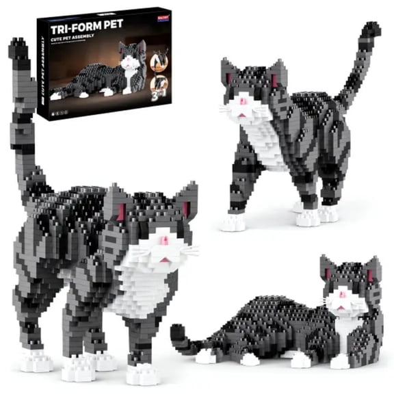 BrixVibe 3D Micro Lihua Cat Building Sets Compatible With Lego Animal Cat Model Room Decor Building Toys For Adults Teens 1054 Pcs