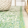 thumbnail image 4 of JONATHAN Y SANTA MONICA 5' Round Area Rug, Tela Bohemian Textured Weave Floral - Cream/Green, SMB100F-5R, 4 of 8