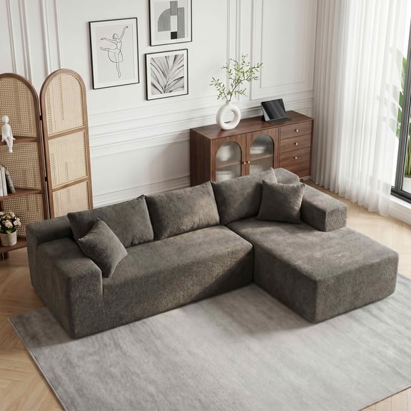 MAYEERTY 63" 2-Seater Corduroy Sofa Living Room Bedroom Conference Room No Assembly Deep Seat, Black