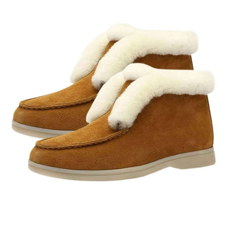 

HEVIRGO Fashion Winter Plush Warm Anti-Slip Outdoors Bootie Low Heel Women Short Boots