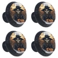 thumbnail image 2 of 4 Pcs Halloween Scarecrow Knobs for Kitchen Cabinet Cupboard Dresser Bookcase Drawer Pulls Handles Round Home Decor, 2 of 8