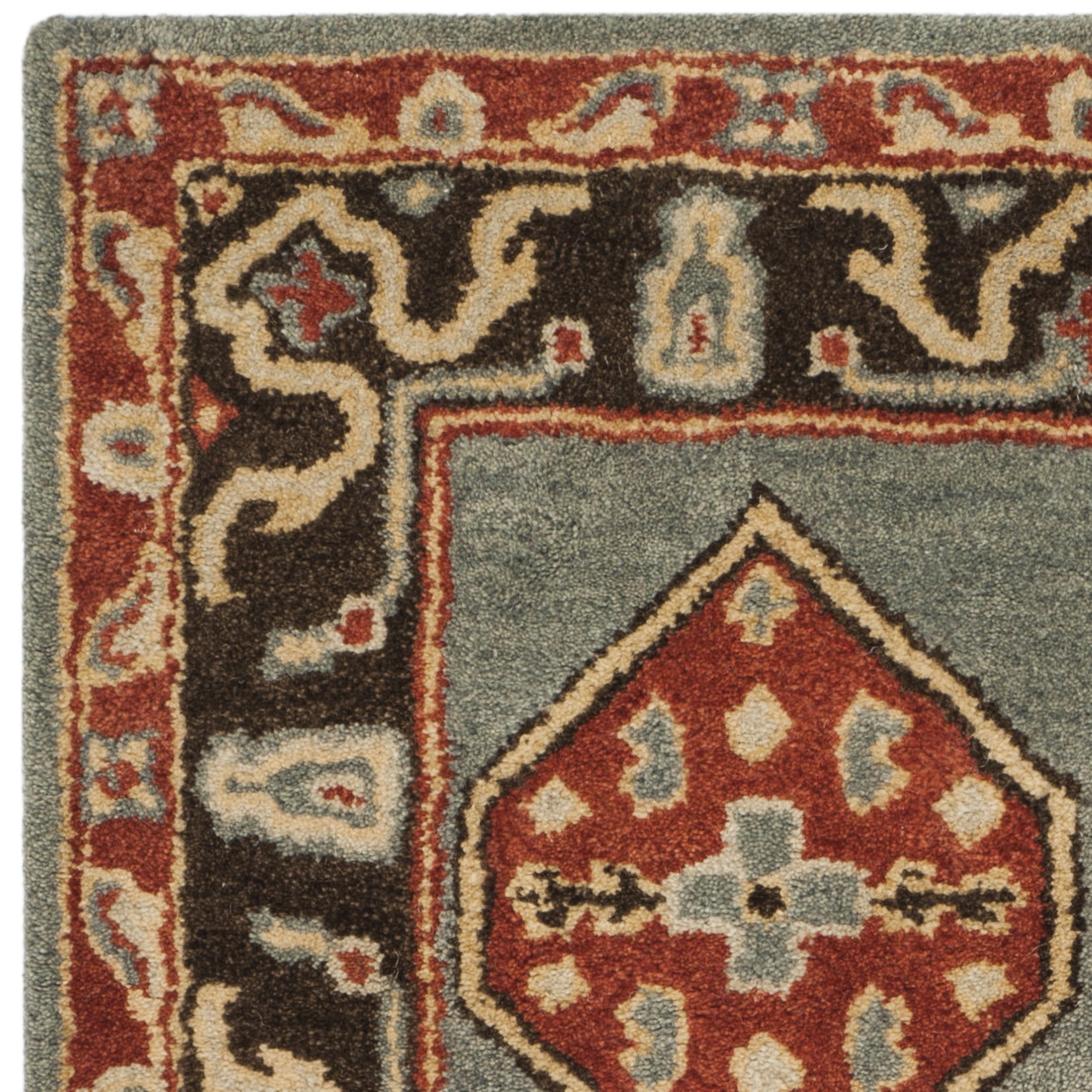 SAFAVIEH Heritage Hoyt Traditional Wool Runner Rug, Blue/Charcoal, 2'3" x 8'