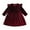 Wine Red, variant on LYMAYTER Fall Winter Dress for Kids Baby Infant Girls Long Sleeve Party Gown Toddler Velvet Lace Ruched Princess Dress 9-12M