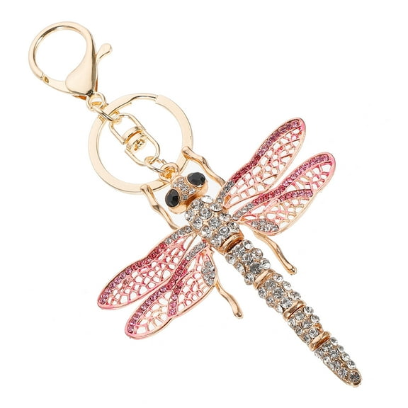 Supvox 1Pc Dragonfly Bag Charm Keychain Metal Gradient Color for Women Daily Use