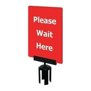 TENSABARRIER S21-P-21-7X11-V-HDSB-1701-33 Acrylic Sign,Red,Please Wait Here