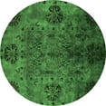thumbnail image 1 of Ahgly Company Indoor Round Oriental Green Industrial Area Rugs, 4' Round, 1 of 4