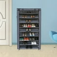 thumbnail image 4 of 10 Tiers Shoe Rack Organizer, Portable Shoe Rack Closet Fabric Cover, Shoe Organizer Storage Cabinet, Gray, 4 of 4