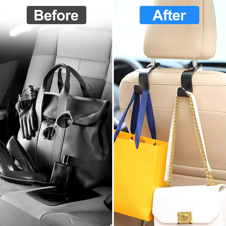 TSV Car Back Seat Headrest Hooks, Universal Car Seat Headrest Hanger Holder  for Bag Purse Cloth Grocery, Car Back Seat Hanger Storage Organizer for  Most Vehicles, 2 Pieces 