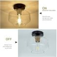 thumbnail image 3 of DingLiLighting Clear Glass 1 Light Black Ceiling Light, Semi Flush Mount Ceiling Light Fixture for Hallway, Entryway , Bedroom, 3 of 8