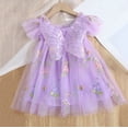 thumbnail image 2 of CPNG Girls' Sheer Tulle Butterfly Accent Dress – Floral Embroidery, Flutter Sleeve & Fairy-Tale Skirt for Flower Girl, Birthday Parties & Garden Events, 2 of 4
