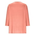 thumbnail image 4 of CLOISE Womens 3/4 Sleeve Tops and Blouses Plus Size V Neck Shirt Button Solid Color Pullover Casual Fall Winter Clothes, 4 of 8