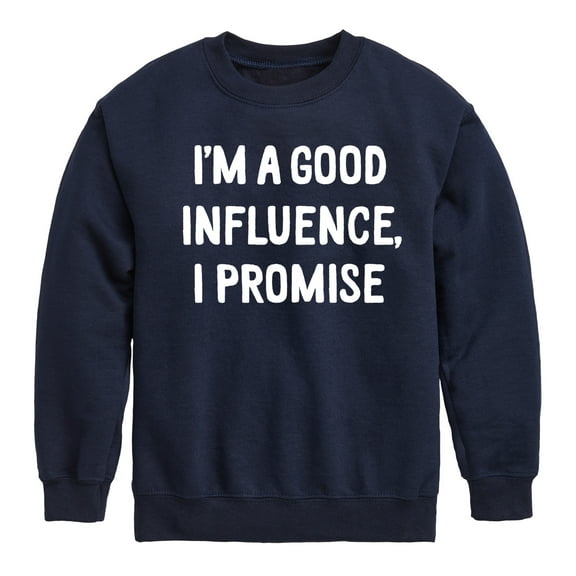 Instant Message - I'm a Good Influence Christmas - Toddler & Youth Crewneck Fleece Sweatshirt