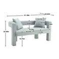 thumbnail image 2 of 51.18" Loveseat Sofa, 2 Seater Chenille Love Seat Couch with 2 Original Pillows, Comfy Upholstered Modern Loveseat Couches for Living Bedroom Leisure Areas, Mint Green, 2 of 7