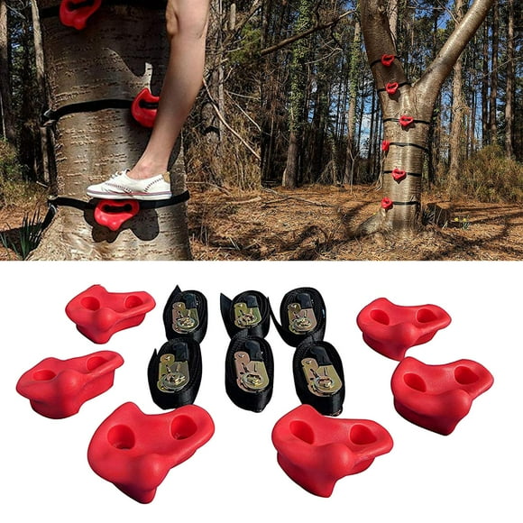 Tree Climbing Holds for Kids Adults Climber Climbing Rocks Training Practice 6 Ratchet Straps Outdoor Obstacle Course Training Kits