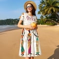 thumbnail image 4 of Easygdp Black African Woman para Vestido Transpirable de Mujer, Vestido Suelto de Manga Corta con Pliegues y Bolsillos para el Verano, 4 of 6