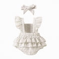 thumbnail image 4 of NOLDARES Baby Girl Clothes 12 18 24 Months Outfits For Girls Infant Toddler Girls' Clothing Ruffle Girls Pants Sets(White,3-6 Months), 4 of 7