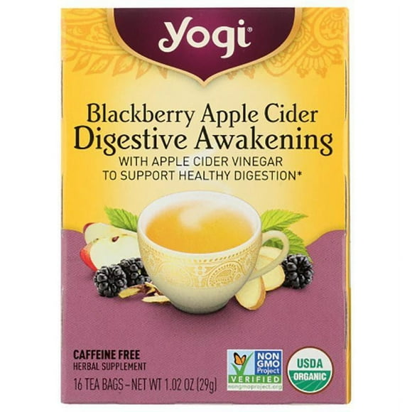Yogi Thé - Cidre de Pomme aux Mûres, 16 Sachets, 1.1 oz